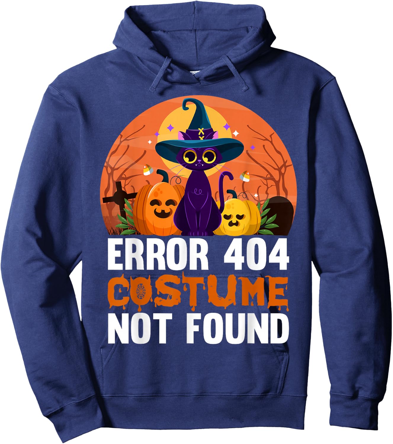 Error 404 Costume Not Found Halloween Hoodie - Hoodie | Navy