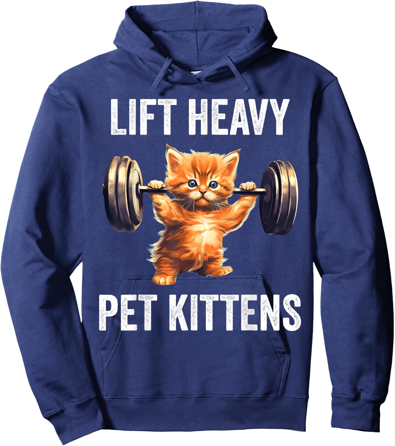 Lift Heavy Pet Kittens Funny Gym Workout Weight Lifter Hoodie - Hoodie | Navy
