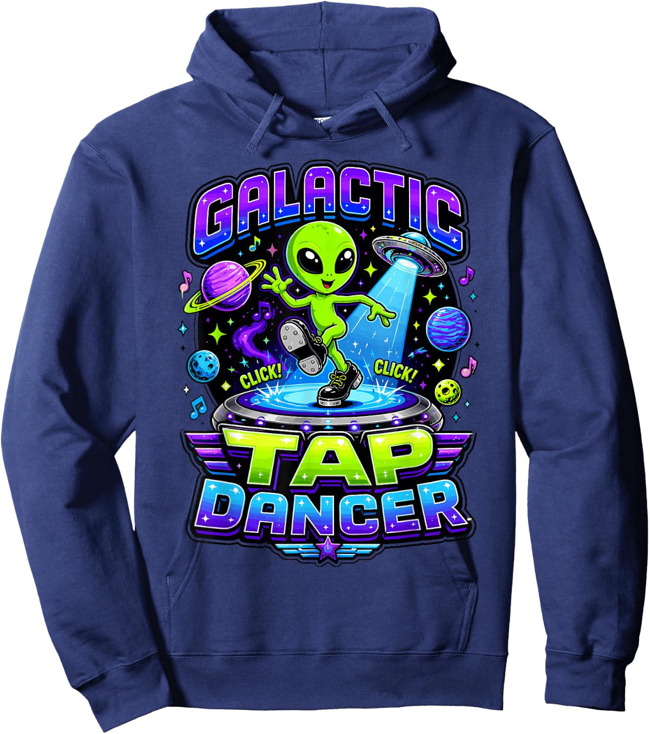 Tap Dance Alien Cosmic Tap Dancer Space Art Hoodie - Hoodie | Navy
