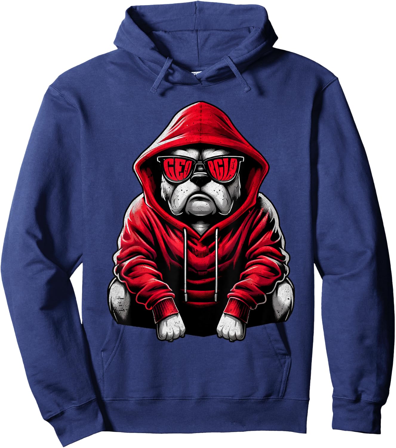 Graphic Bulldog Name Personalized | Bulldog Animal Cute Dogs Hoodie - Hoodie | Navy