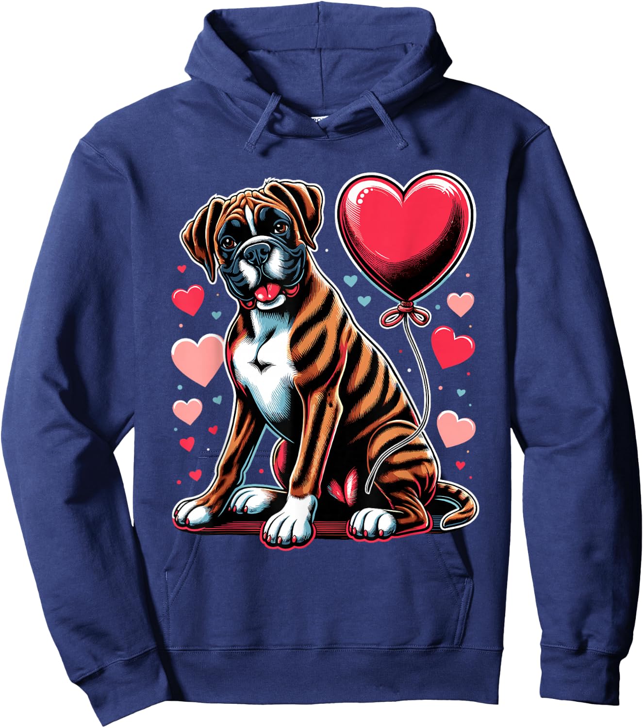 Boxer Dog Valentine's Day Dog Owner Valentine Hoodie - Hoodie | Navy
