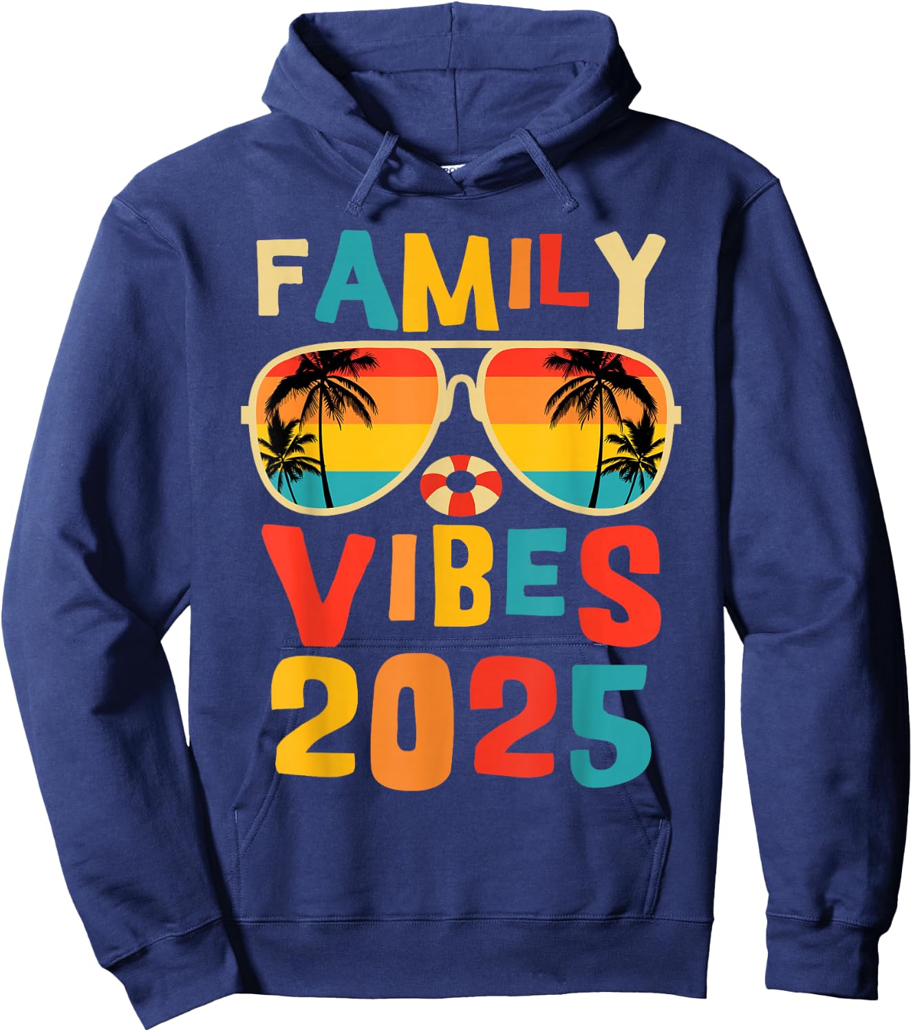 Family 2025 Vibes Family Reunion Vacation Making Memories Hoodie - Hoodie | Navy