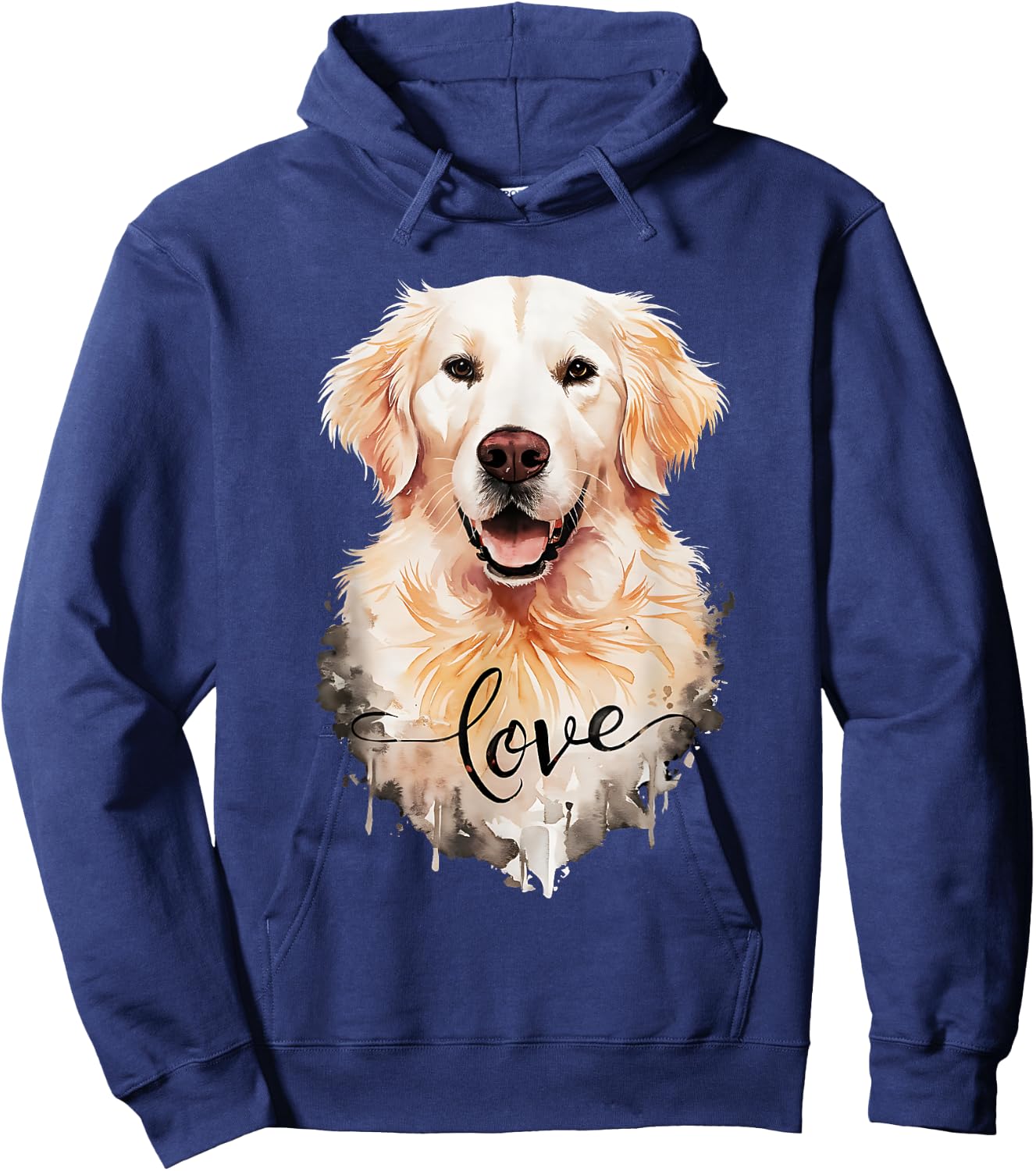 Love White English Cream Golden Retriever Mom Dad Dog Puppy Hoodie - Hoodie | Navy