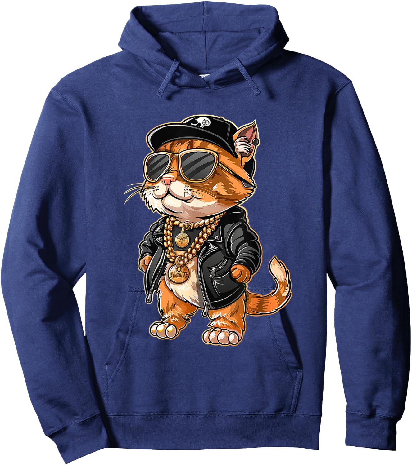 Cat Rapper Gift Cute Cat Rapper Cool Hip Hop Men Women Kids Hoodie - Hoodie | Navy