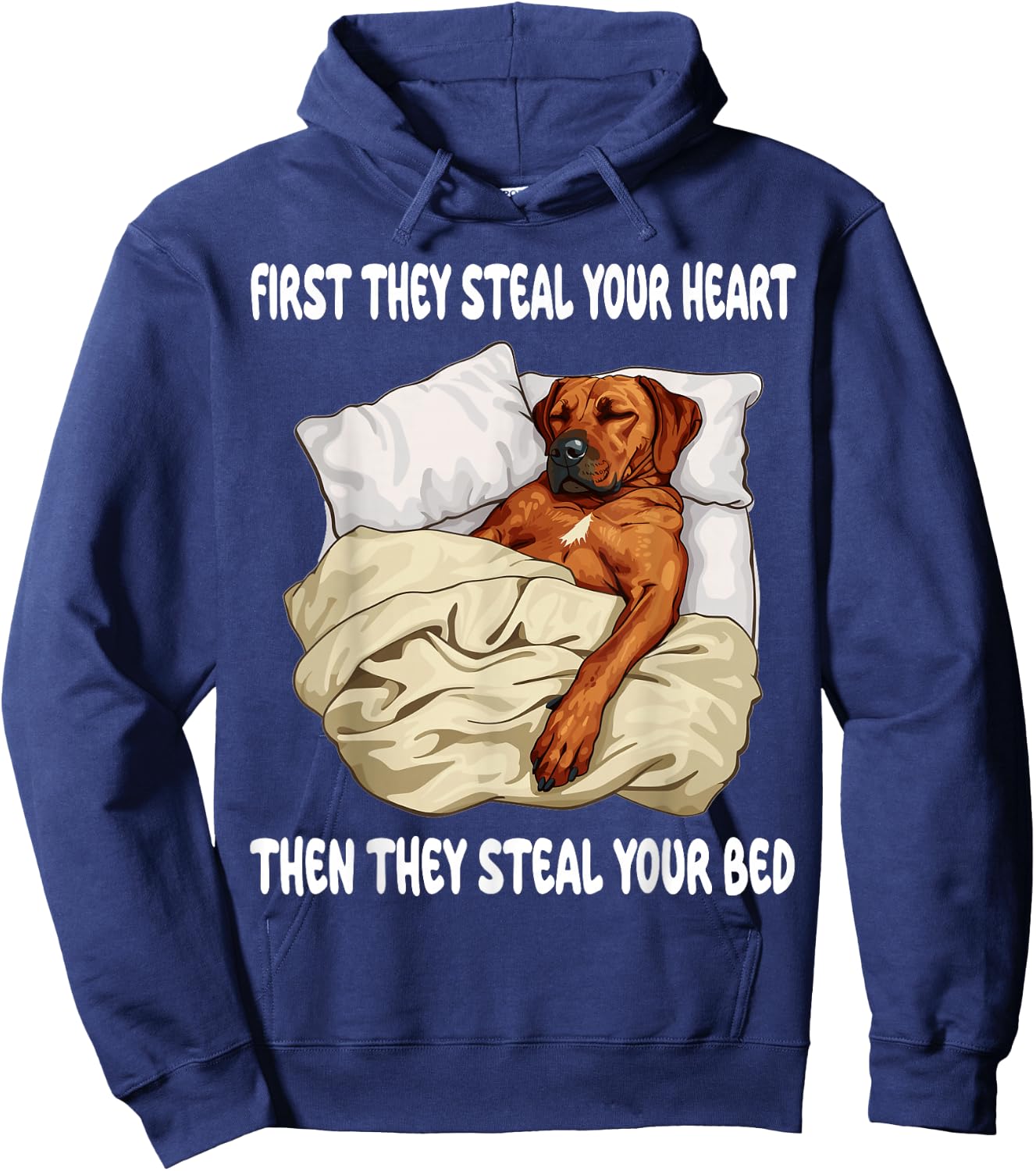 Rhodesian Ridgeback Sleeping Pajamas Nightgown Hoodie - Hoodie | Navy