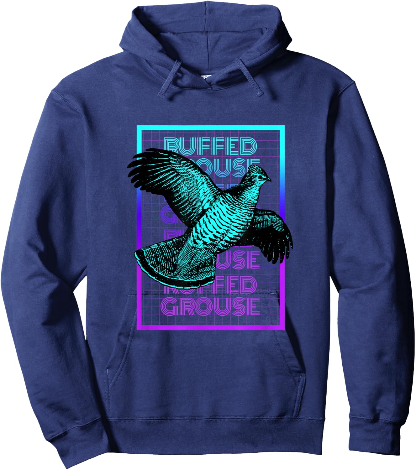 Vintage Ruffed Grouse Gifts Ruffed Grouse Birding Retro - Women's Classic Fit Black Graphic Design - Small Hoodie - Hoodie | Navy