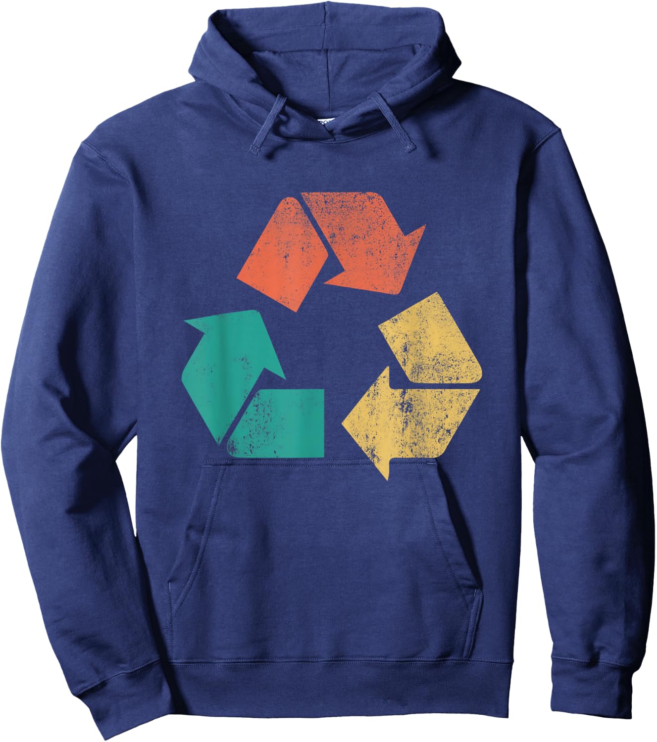 Retro Recycle Logo Protect Nature Earth Day Men Women Kids Hoodie - Hoodie | Navy
