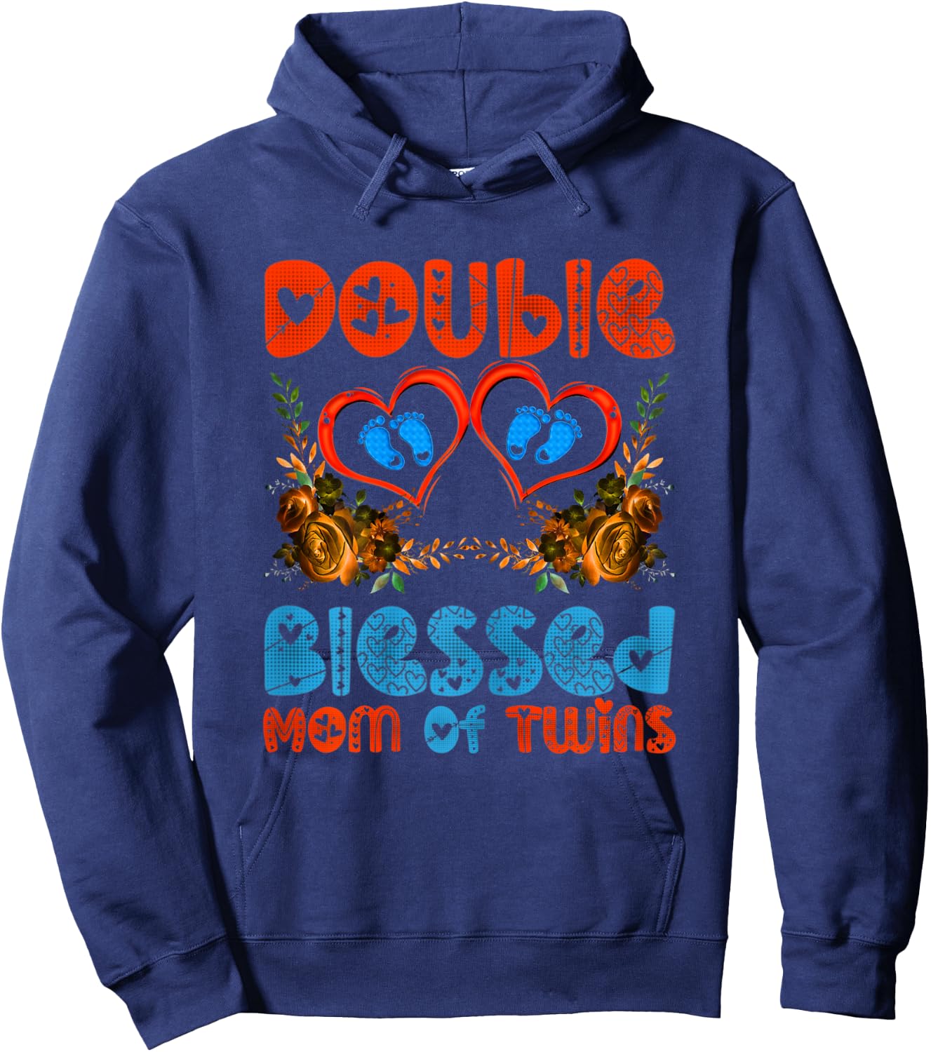 New Mom Of Twins Shirt Mother Announcement Gifts Hoodie - Hoodie | Navy