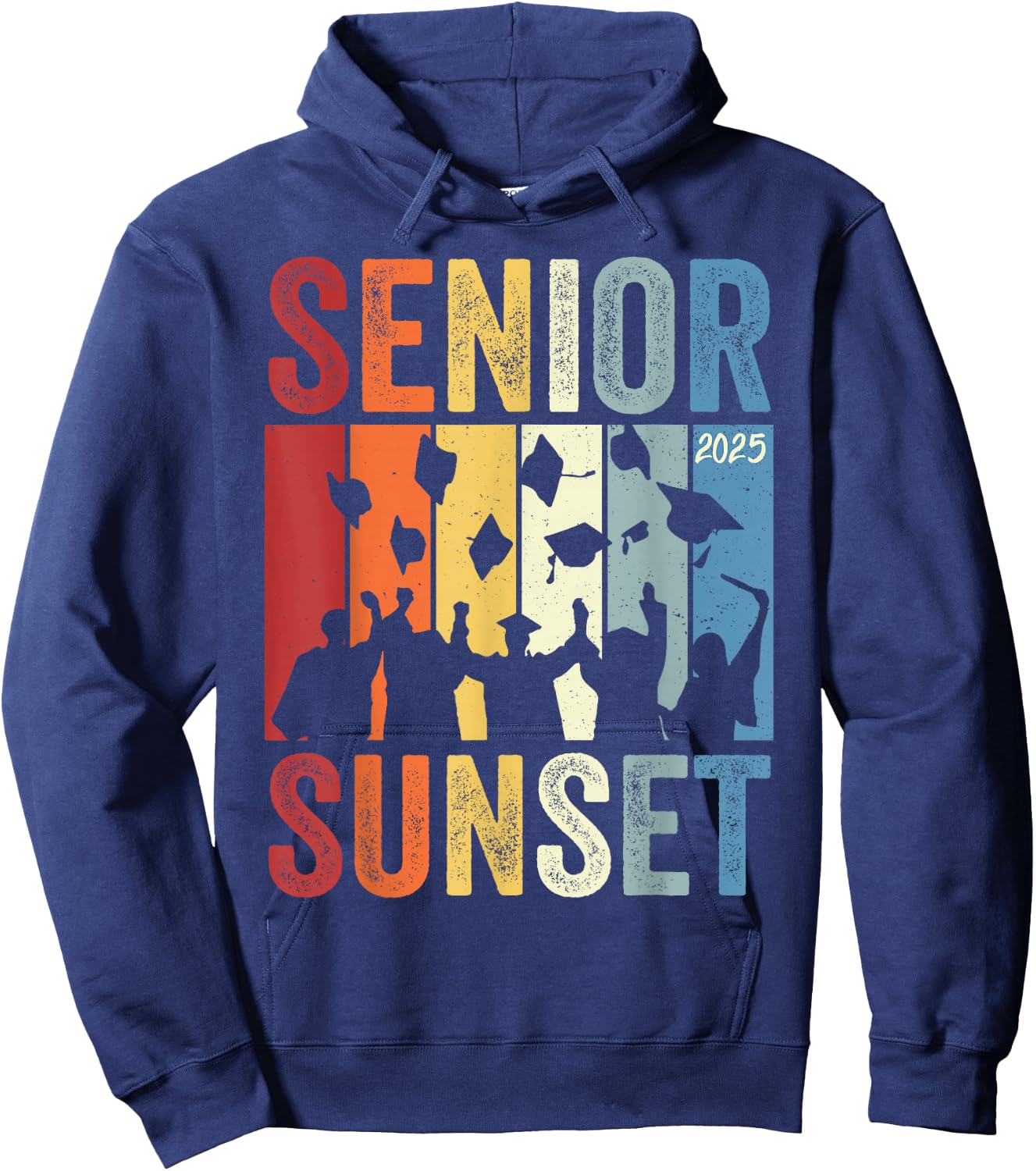 Last First Day senior Sunset Class of 2025 Back To School Hoodie - Hoodie | Navy