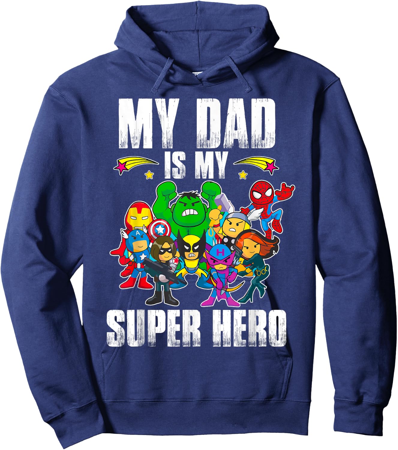 My Dad Is My Superhero Father's Day Daddy Hero Toddler Boy Hoodie - Hoodie | Navy