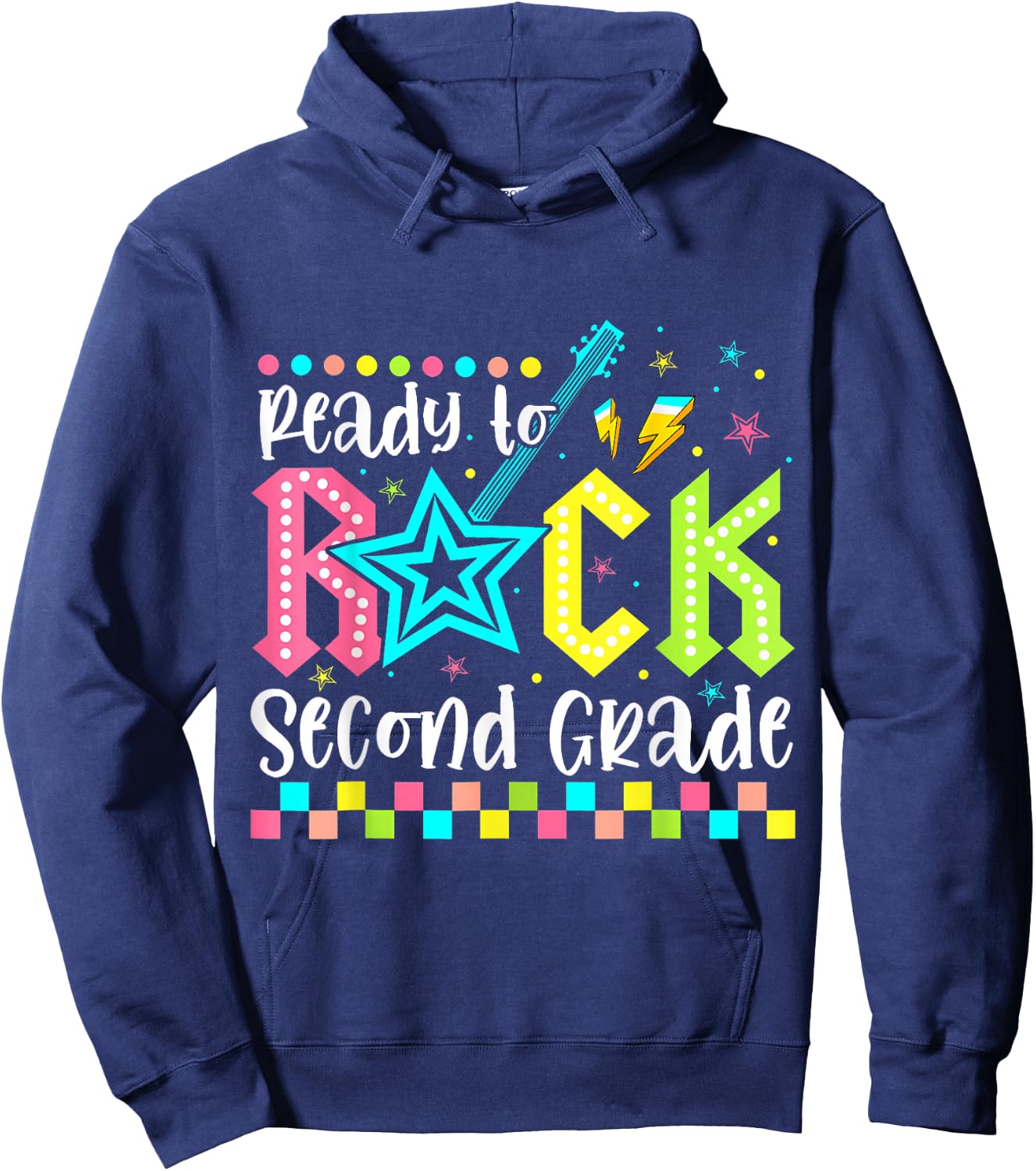 Ready To Rock Second Grade Back To School 2nd Grade Boy Kid Hoodie - Hoodie | Navy