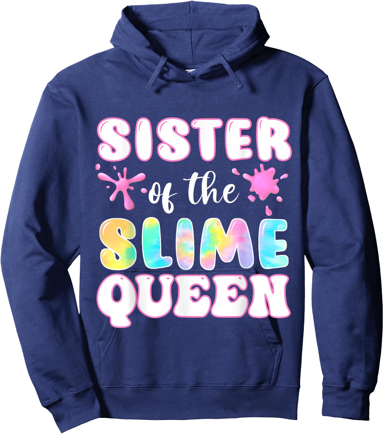 Birthday Matching Party sister of the Slime Queen Girls Hoodie - Hoodie | Navy