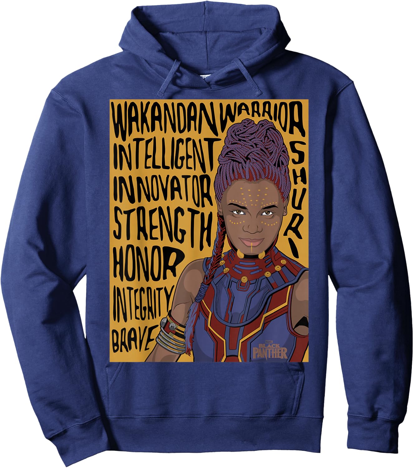 Marvel Black Panther Movie Shuri Word Art Graphic Hoodie - Hoodie | Navy