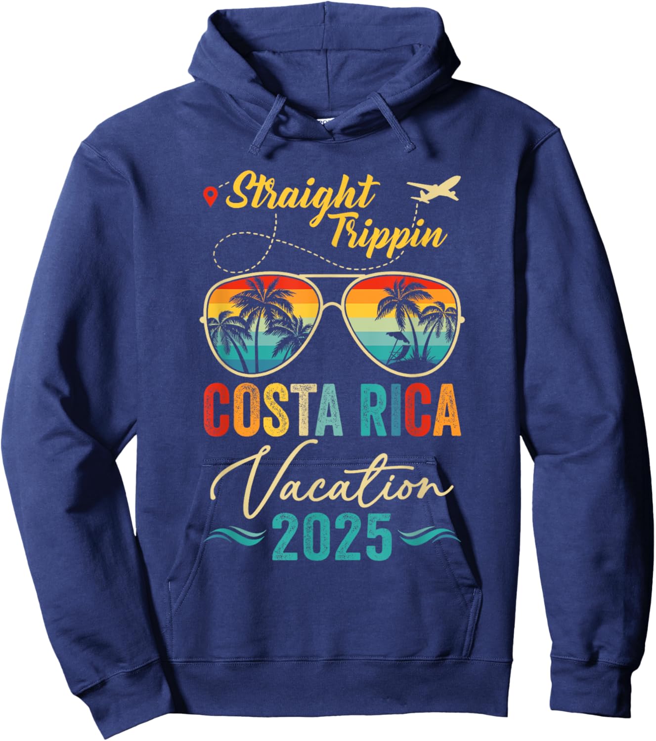 Straight Trippin Costa Rica 2025 Family Summer Vacation Hoodie - Hoodie | Navy