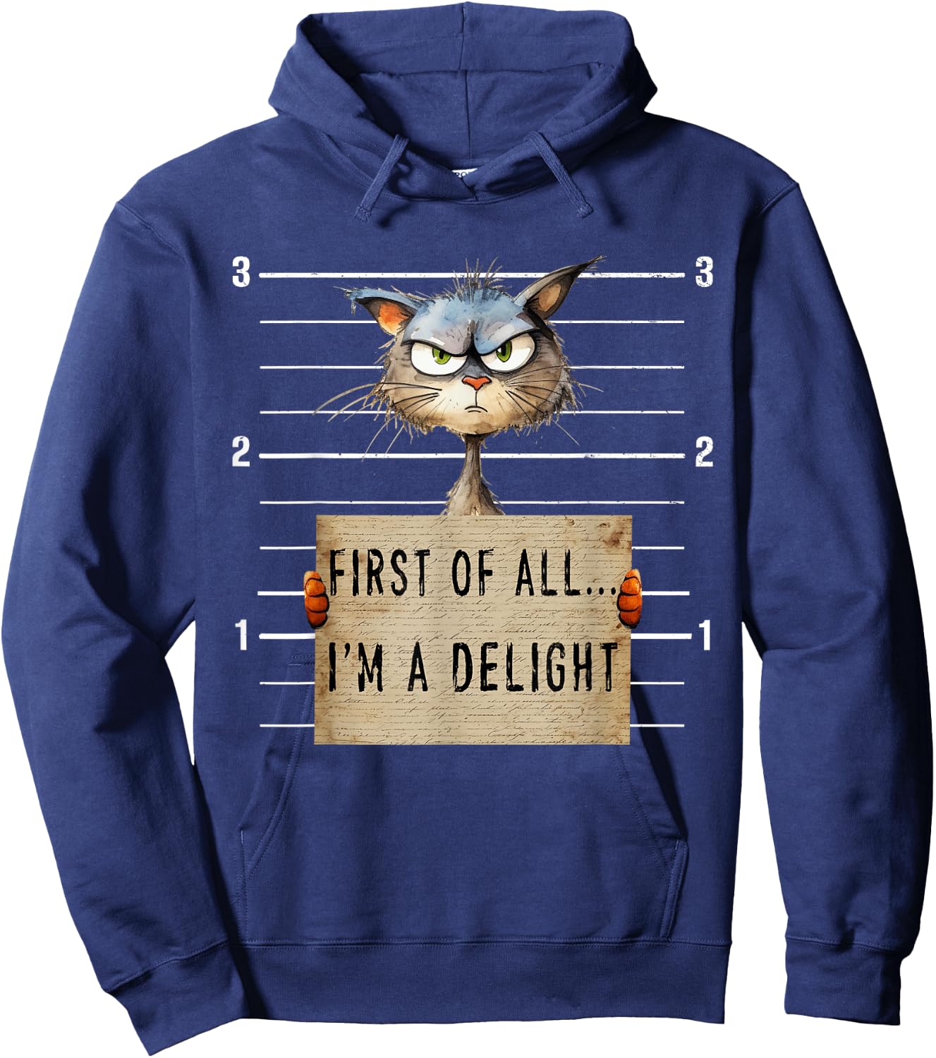 First Of All I'm A Delight Sarcastic Funny Cat Shirts Women Hoodie - Hoodie | Navy