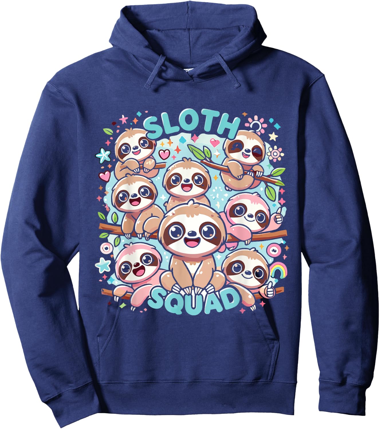 Sloth Squad Cute Sloth Hoodie - Hoodie | Navy