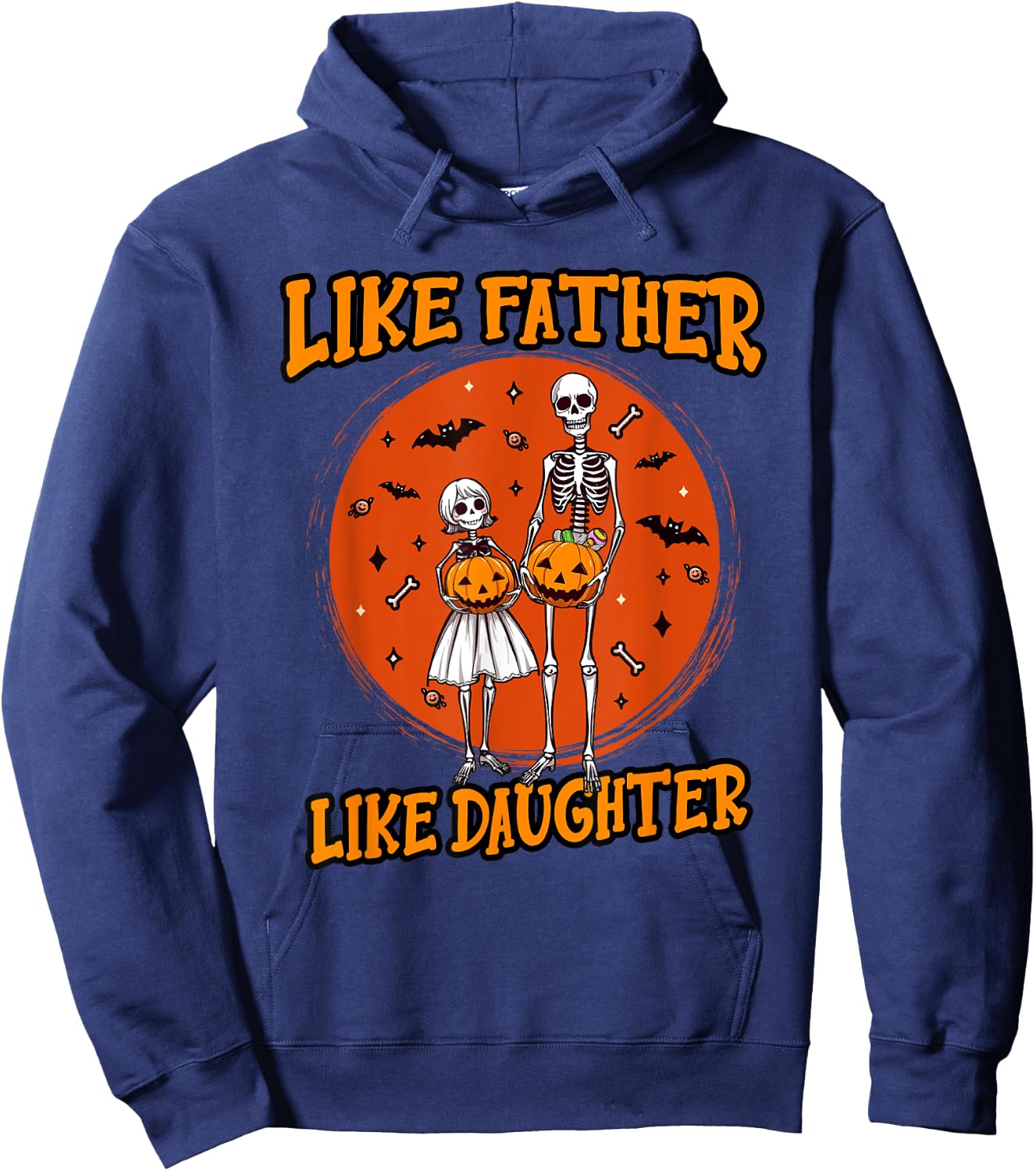 Skeleton Father Daughter Matching Halloween Costume Hoodie - Hoodie | Navy