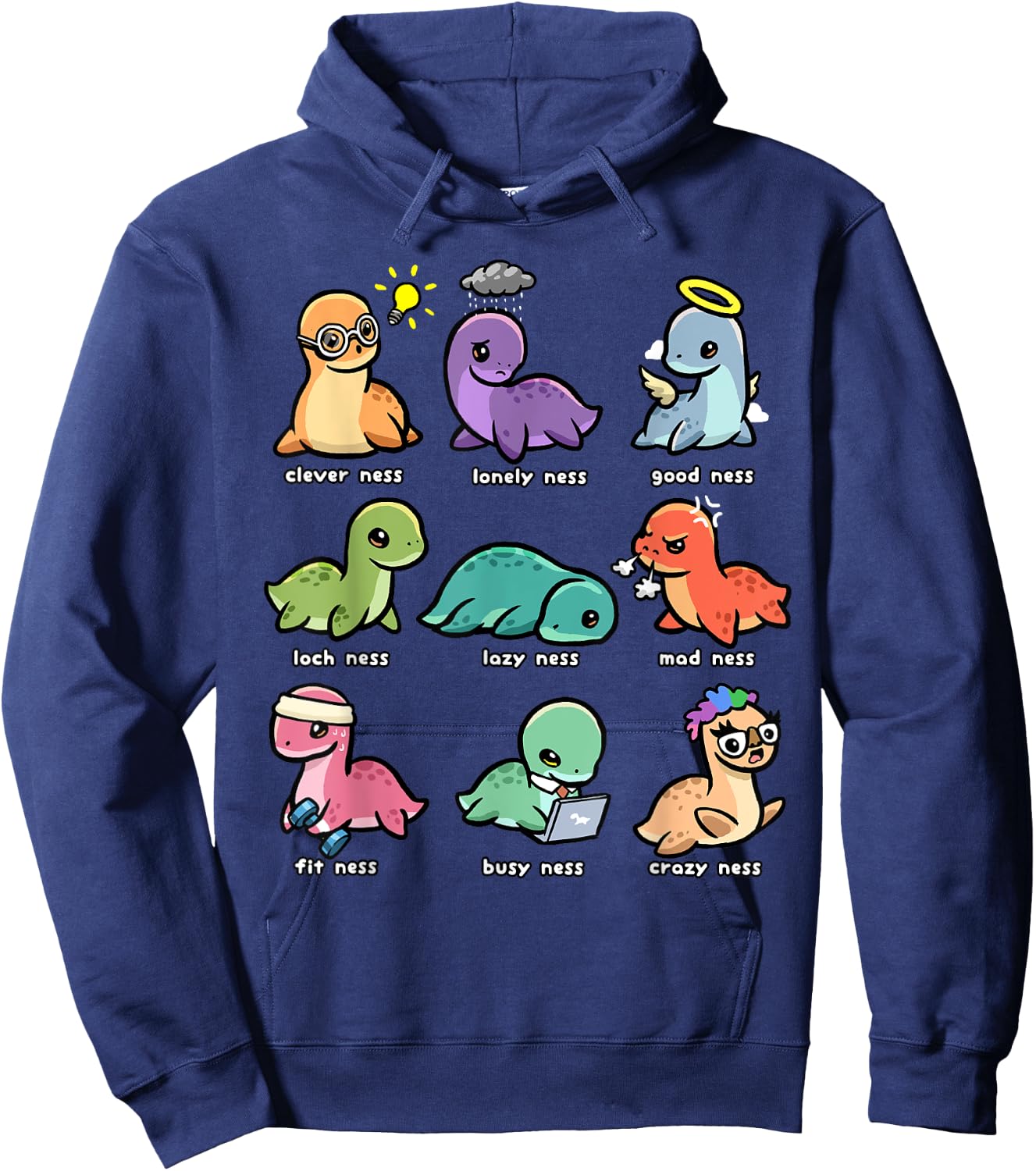 Loch Ness Monster Shirt Funny Types of Ness Cryptid Nessie Hoodie - Hoodie | Navy