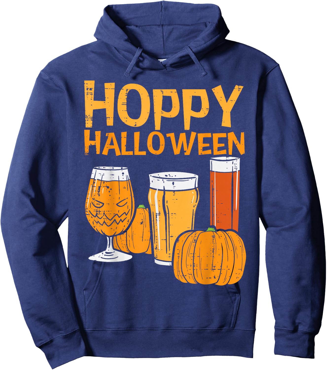 Hoppy Halloween Funny Dad Halloween Beer Men Grandpa Uncle Hoodie - Hoodie | Navy