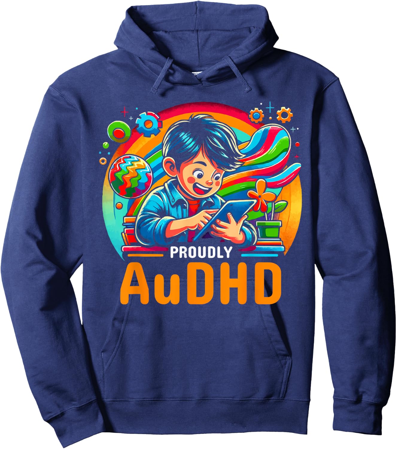 AuDHD Autism ADHD Autistic Spectrum Neurodiversity Hoodie - Hoodie | Navy