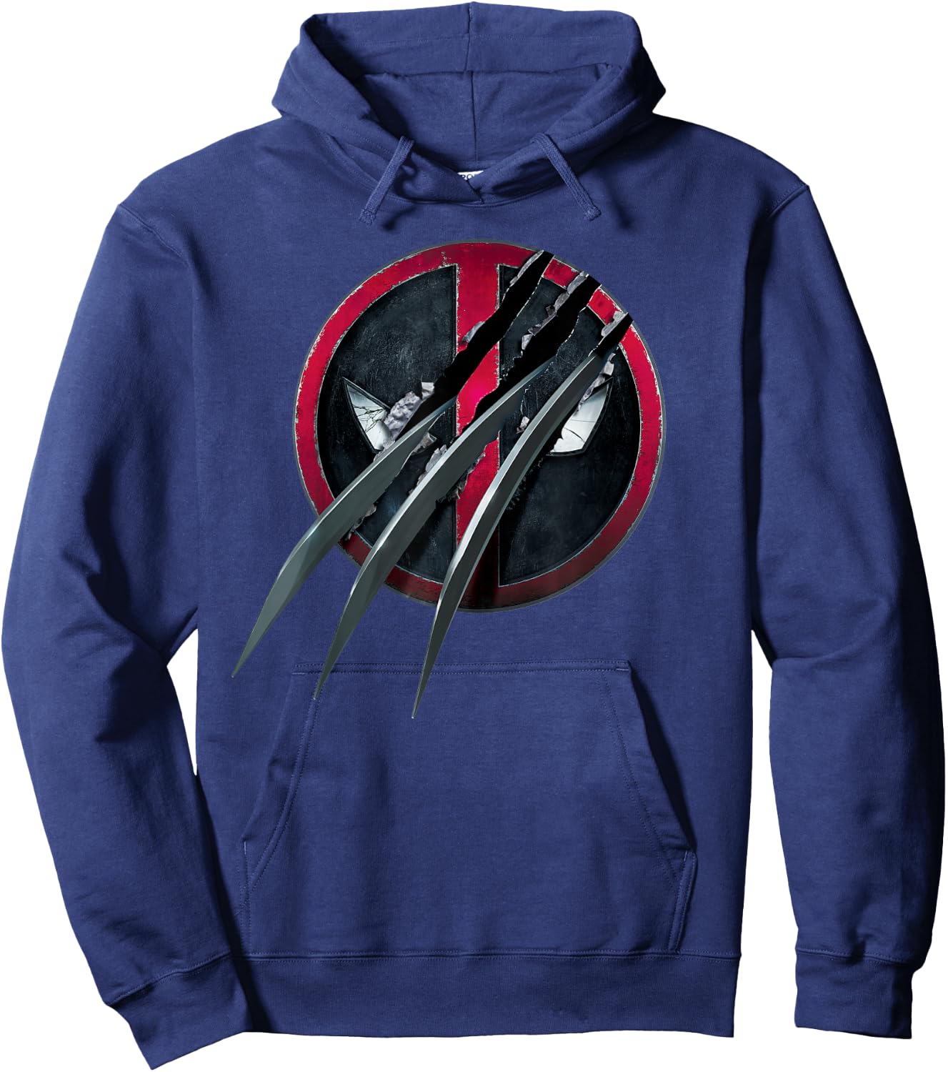 Marvel Studios Deadpool & Wolverine Slashed Icon with Claws Hoodie - Hoodie | Navy