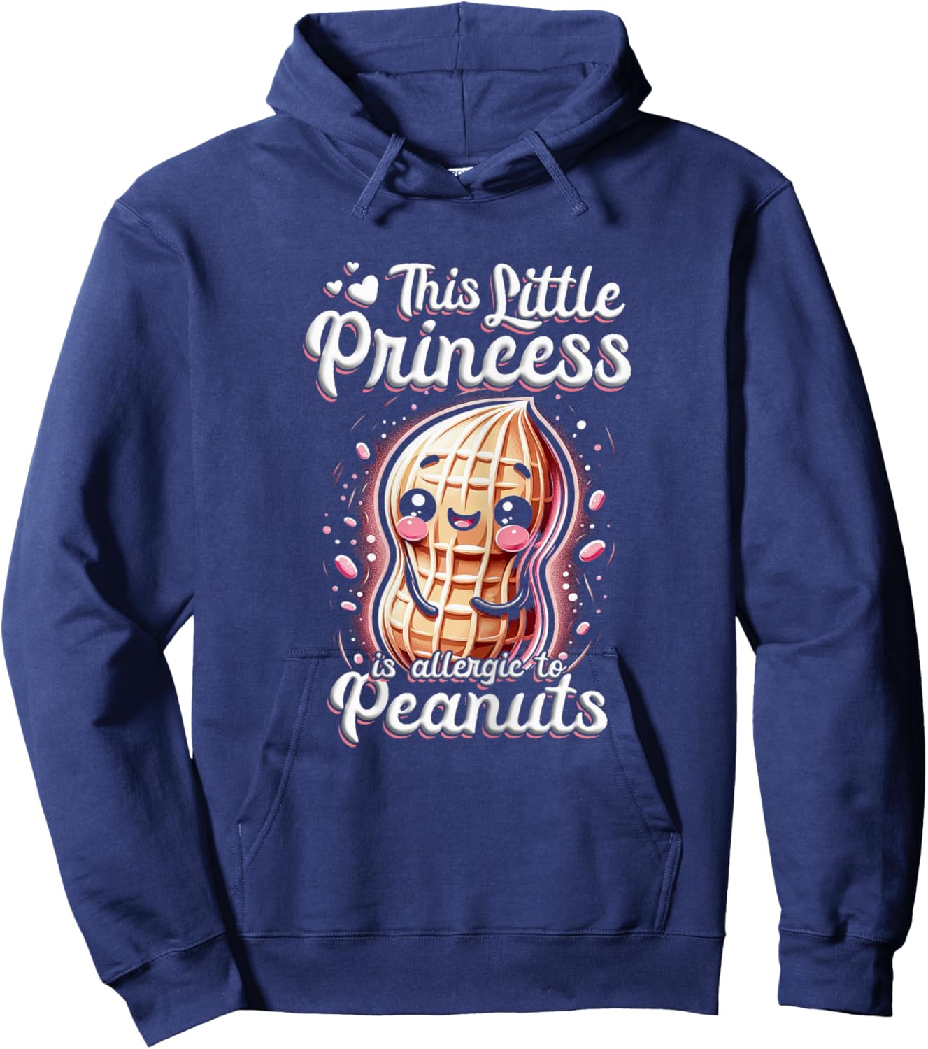 Peanut Allergy This Little Princess Is Allergic To Peanuts Hoodie - Hoodie | Navy