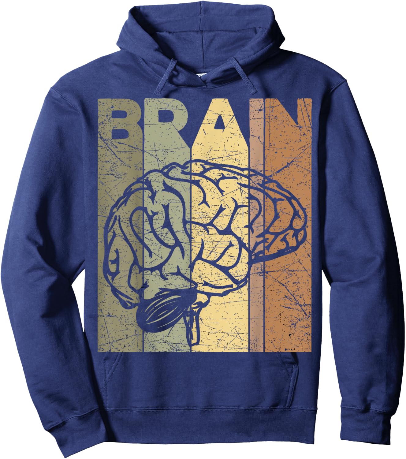 Brain Vintage Neurologist Retro Brain Section Neurology Hoodie - Hoodie | Navy