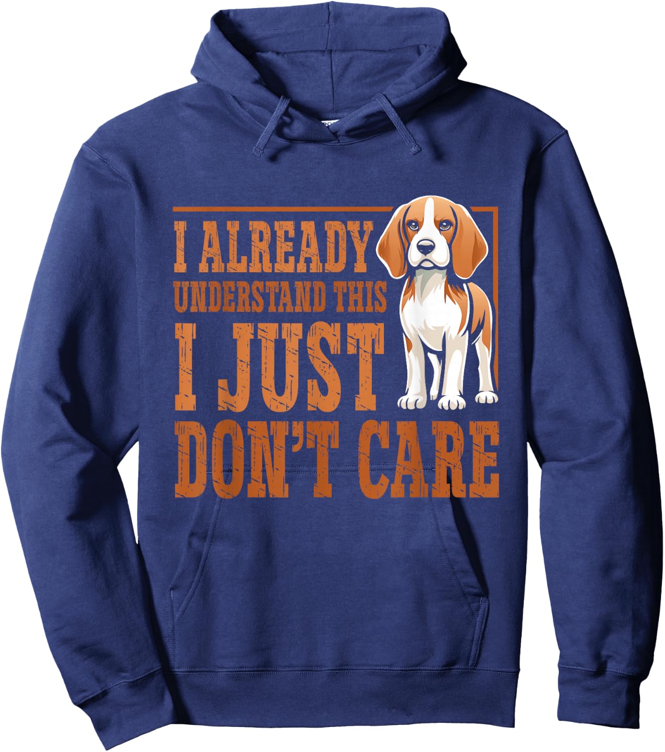 Funny Dog Beagle I Just Dont Care Women Kids Hoodie - Hoodie | Navy