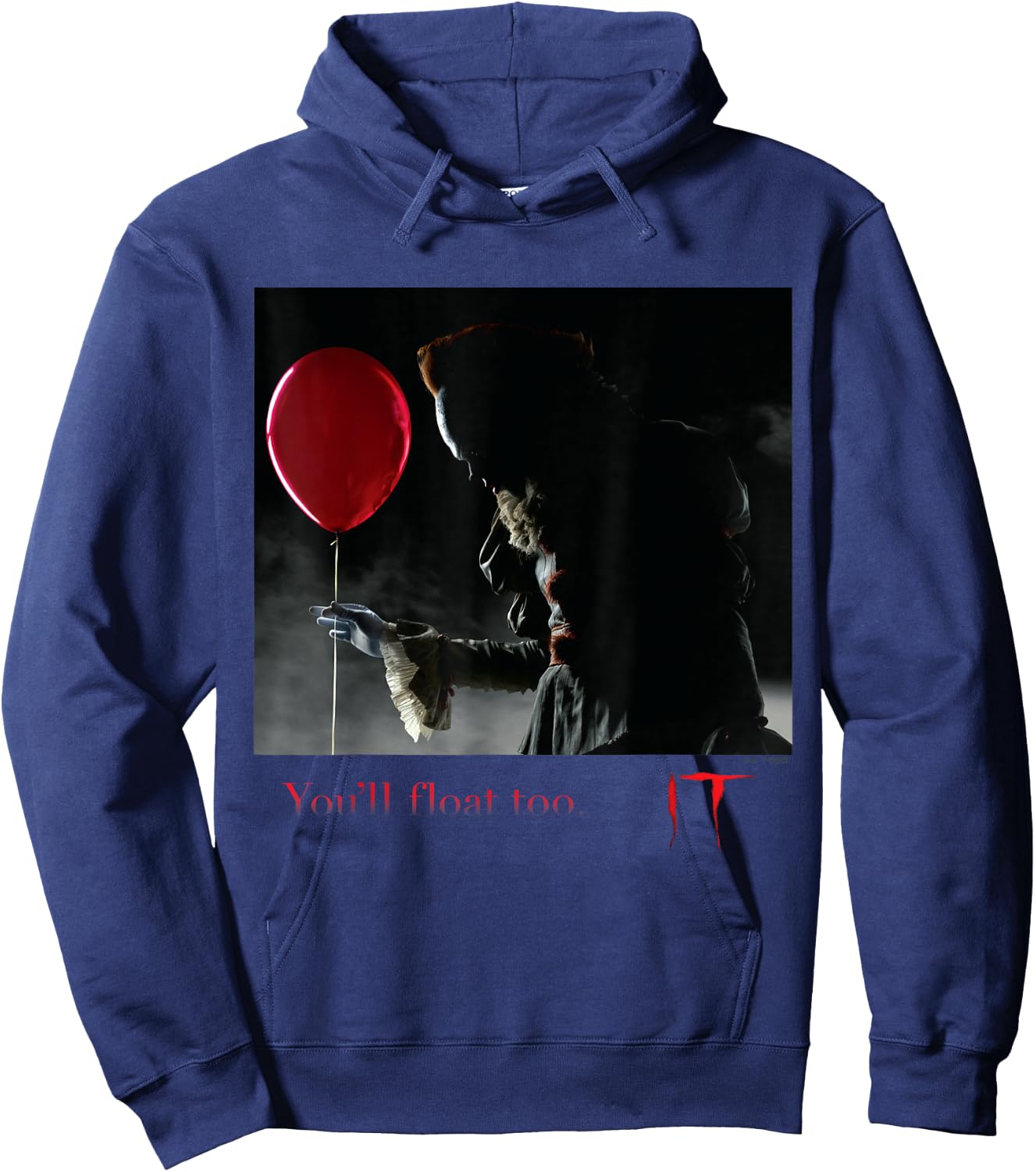 IT Films/TV Series - Pennywise You'll Float Too Red Balloon Hoodie - Hoodie | Navy
