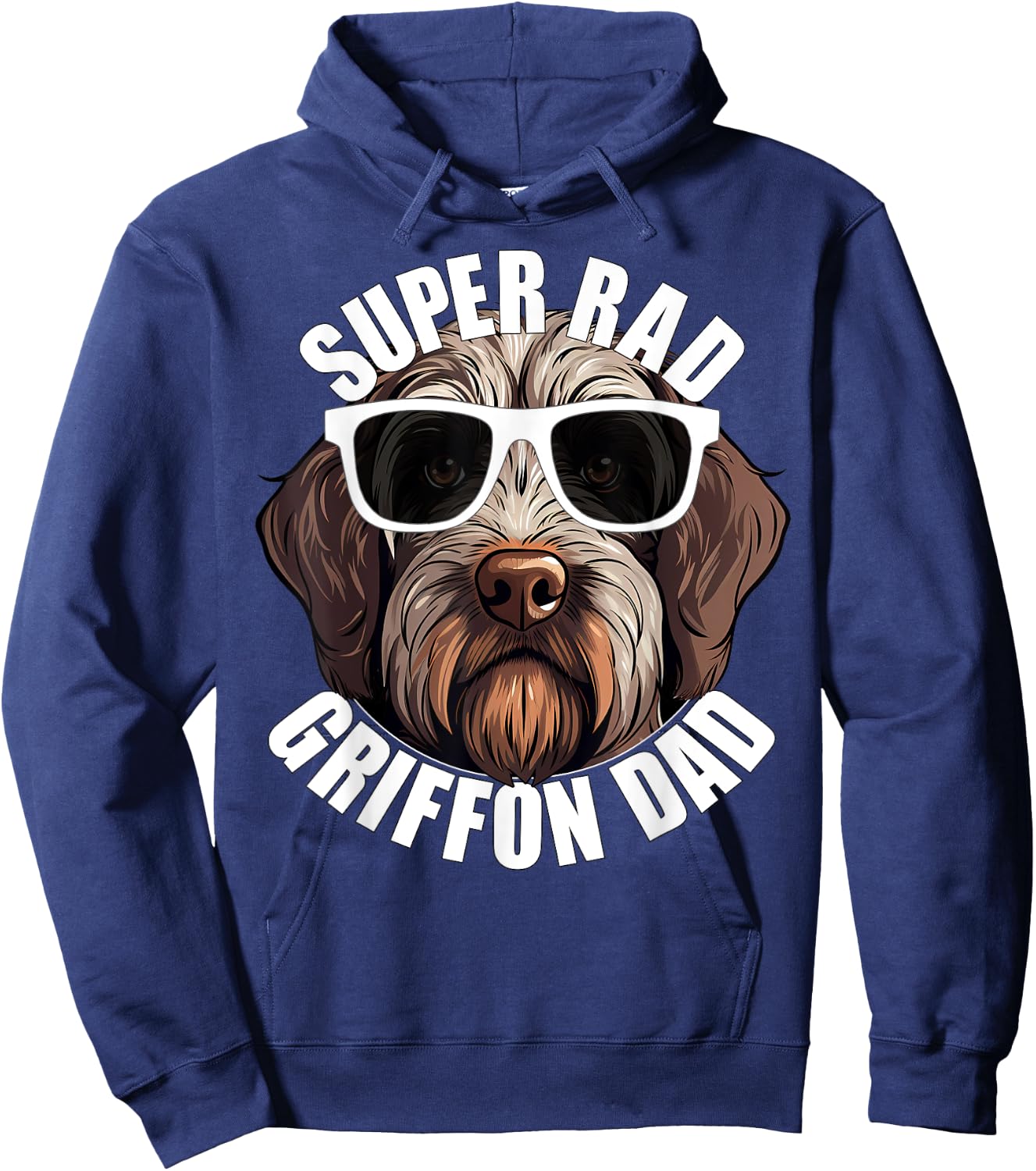Wirehaired Pointing Griffon Dad Cute Super Rad Puppy Dog Hoodie - Hoodie | Navy