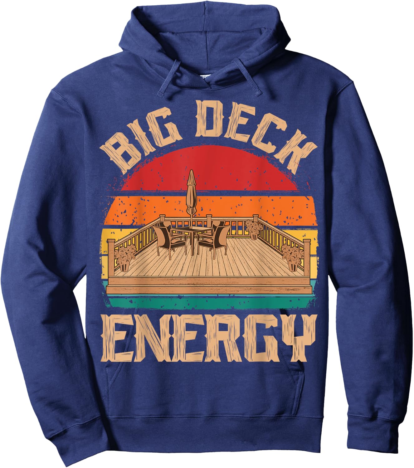 Patio Big Deck Energy Grilling Outdoorsy Meat BBQ Smoker Hoodie - Hoodie | Navy