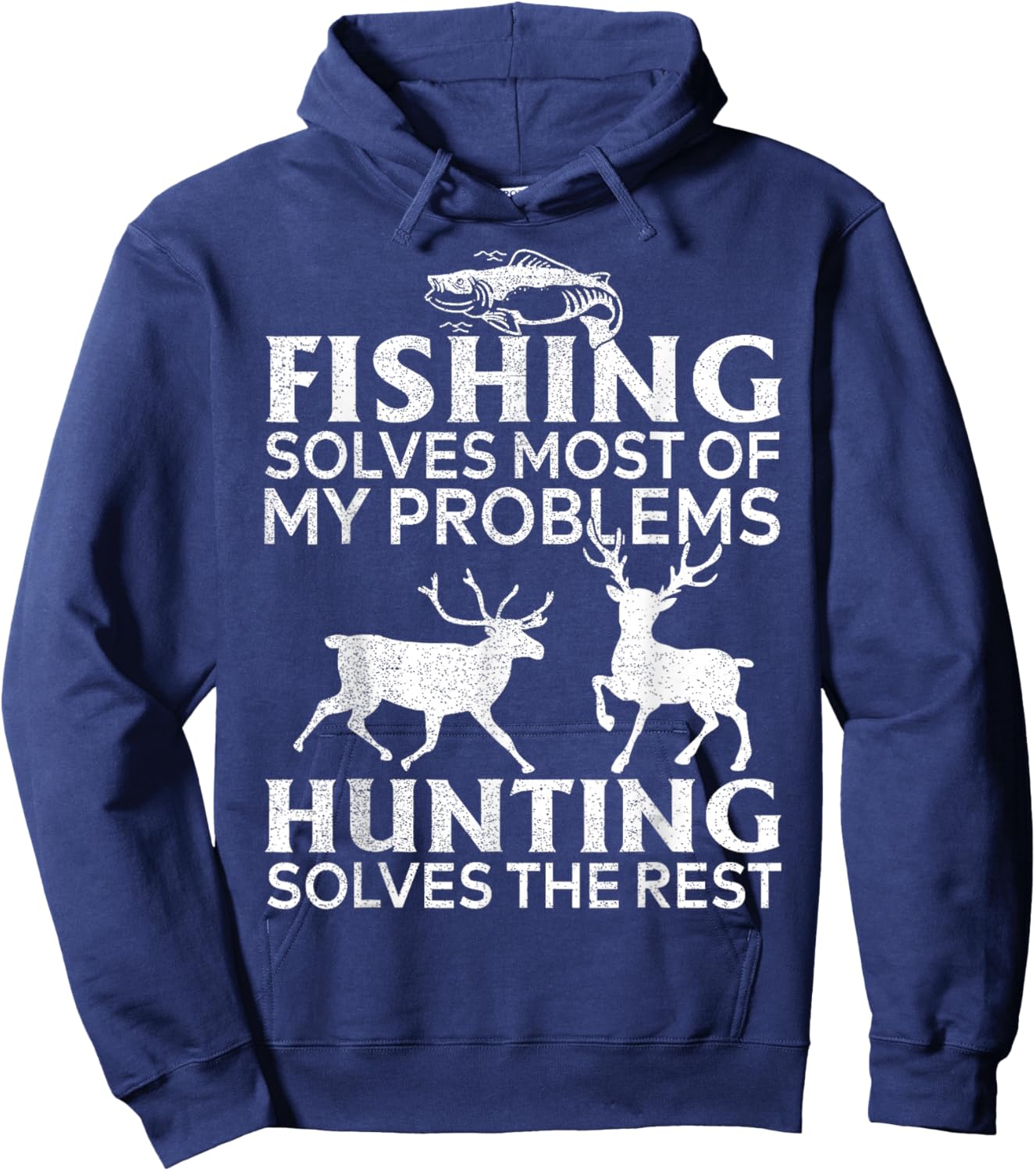 Funny Fishing And Hunting Gift Christmas Humor Hunter Cool Hoodie - Hoodie | Navy