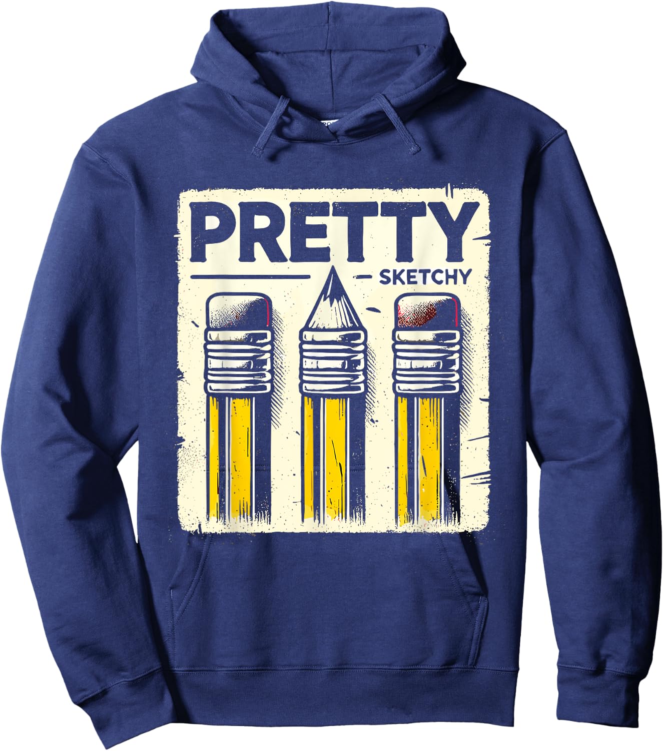 Pretty Sketchy Artist Pencils Sketch Sketching Paint Artist Hoodie - Hoodie | Navy