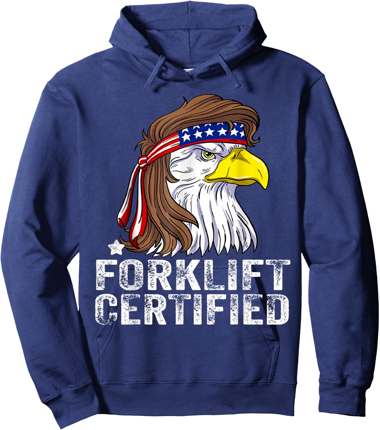 Forklift Certified meme Eagle Mullet USA Fork Lift Forklift Hoodie - Hoodie | Navy