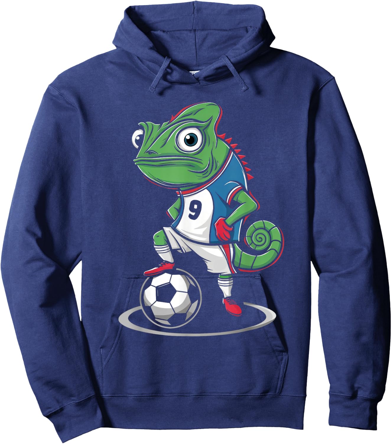 Chameleon Lizards Soccer Player Reptile Hoodie - Hoodie | Navy