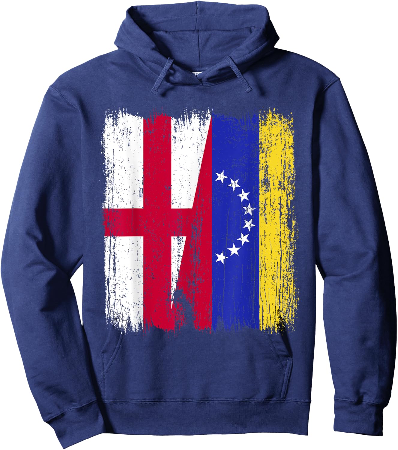 England Venezuela Half Flag English Venezuelan Jersey Hoodie - Hoodie | Navy