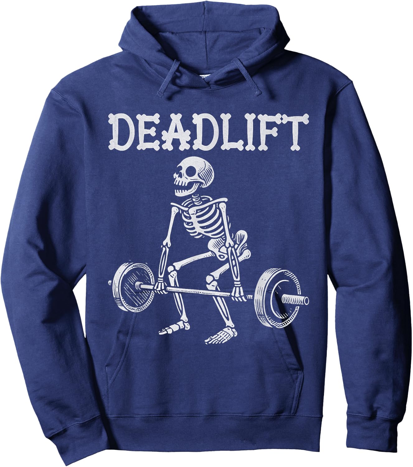 DEADLIFT Funny Halloween Skeleton Weight Lifting Workout Hoodie - Hoodie | Navy