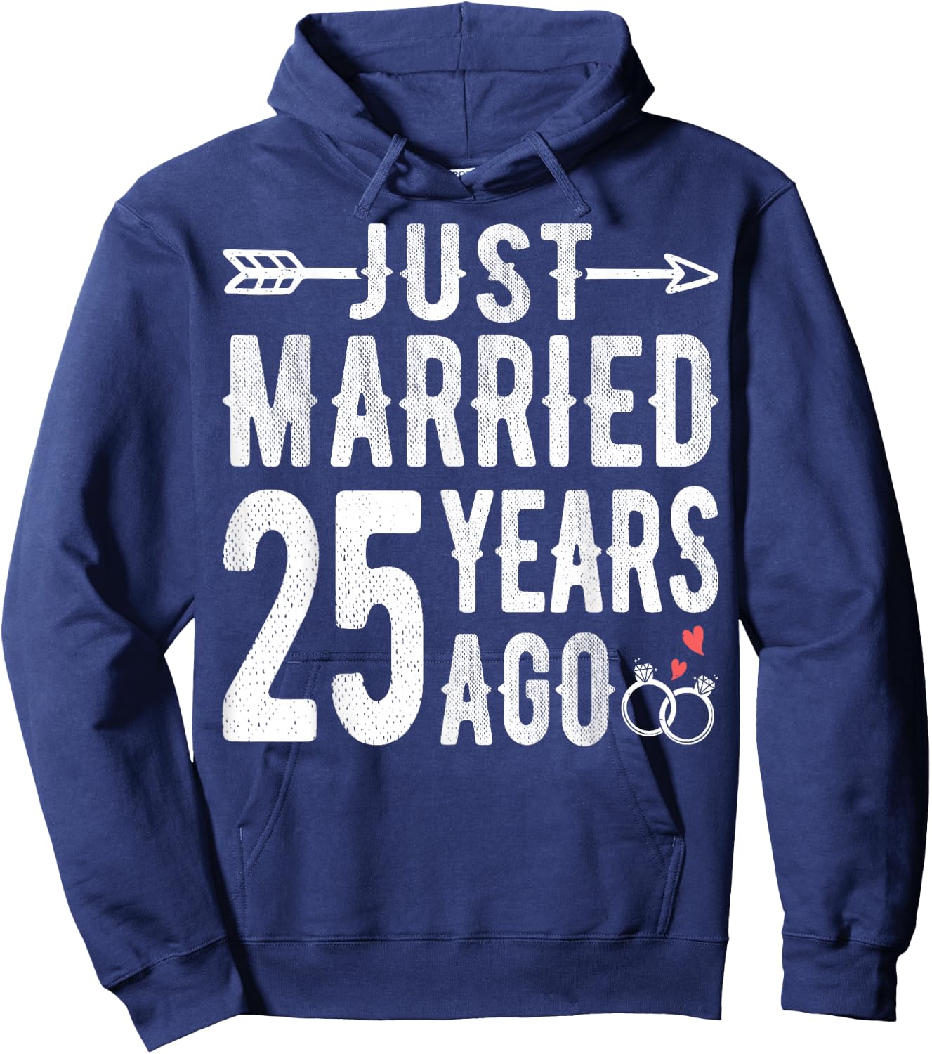 Couple 25th Wedding Anniversary - Just Married 25 Years Ago Hoodie - Hoodie | Navy