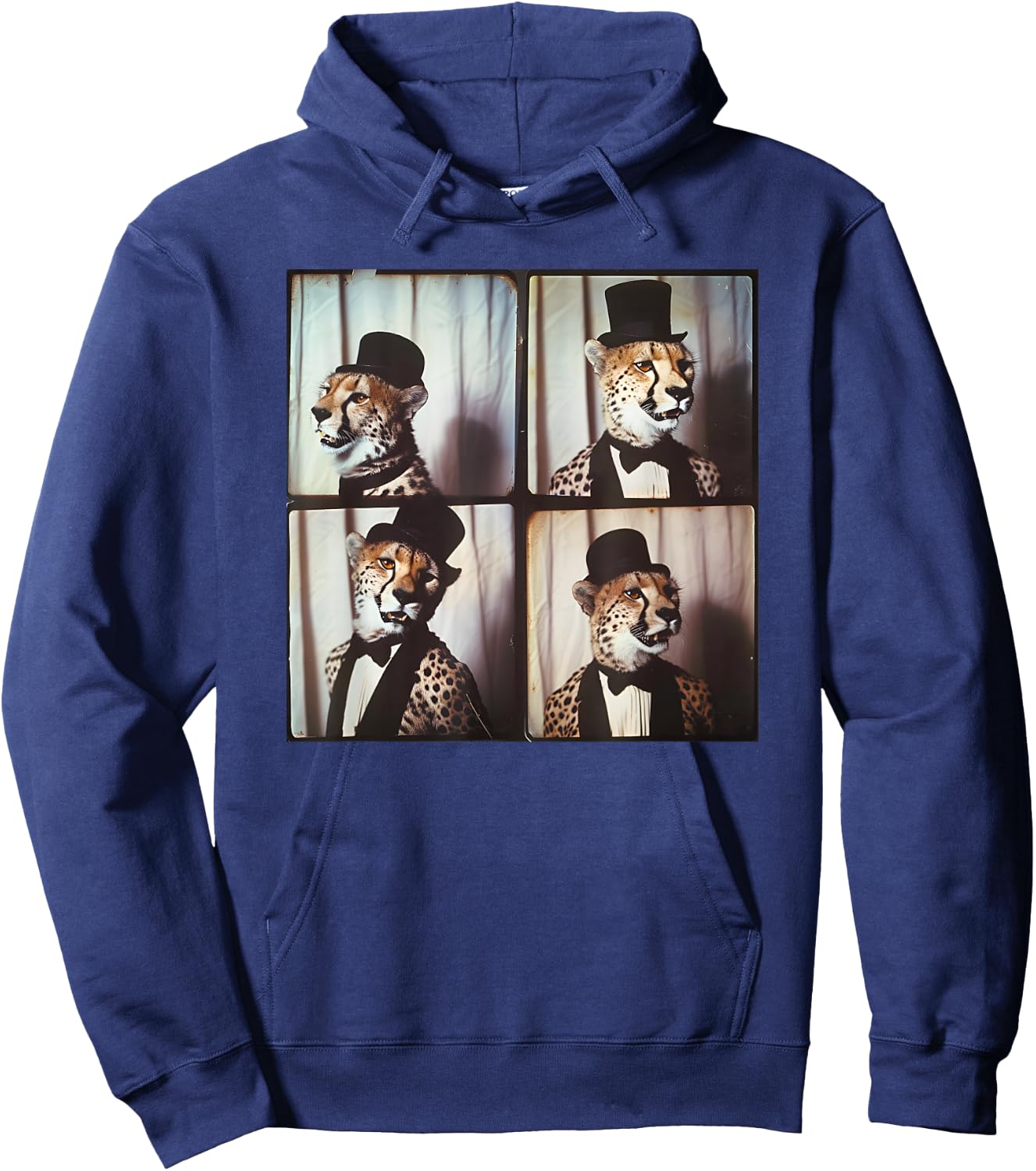 Cheetah In Suit Love Cheetahs Funny Zoo Animal Photobooth Hoodie - Hoodie | Navy