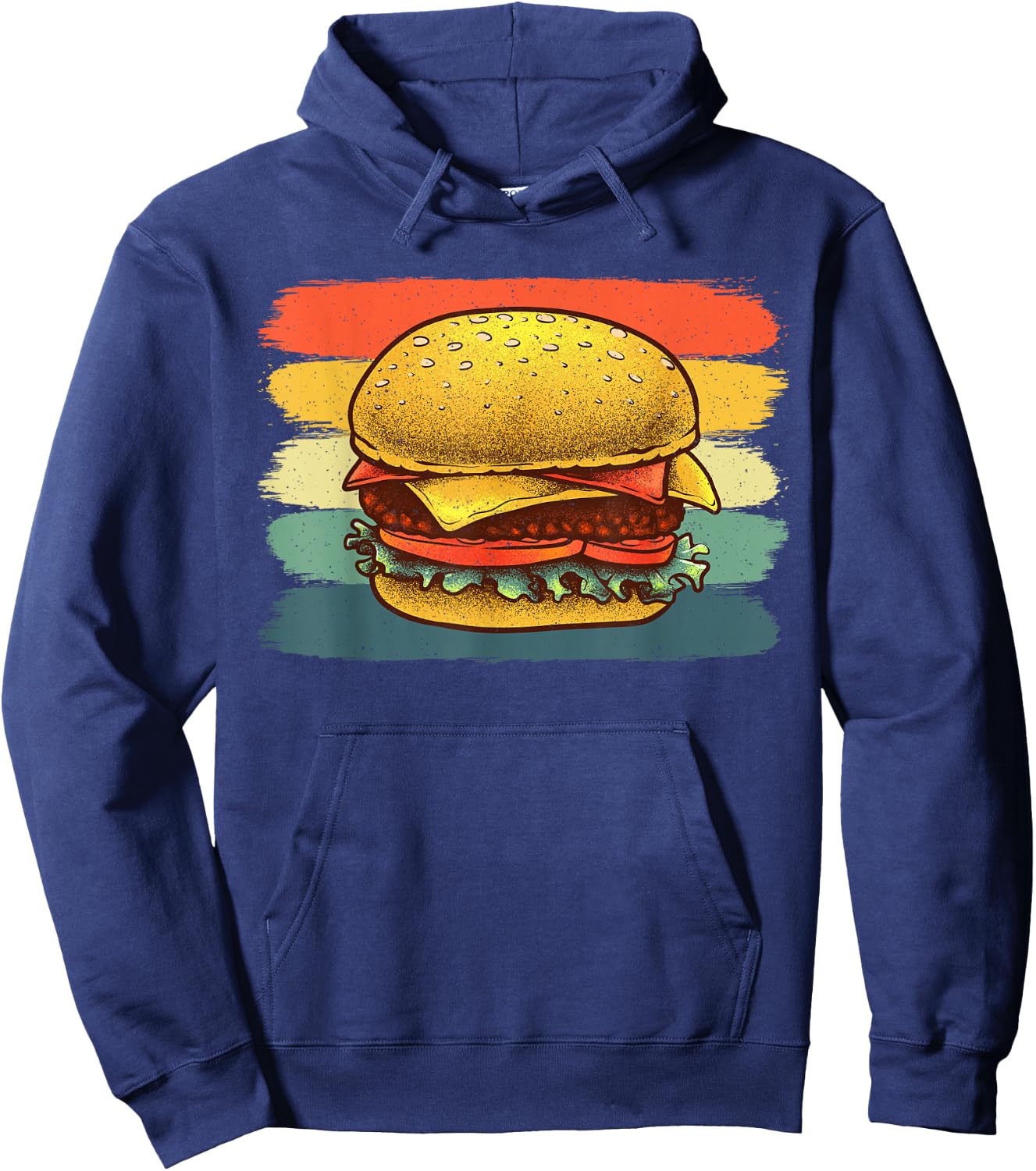 Cute Hamburger Design Women Cheese Burger Hamburger Hoodie - Hoodie | Navy