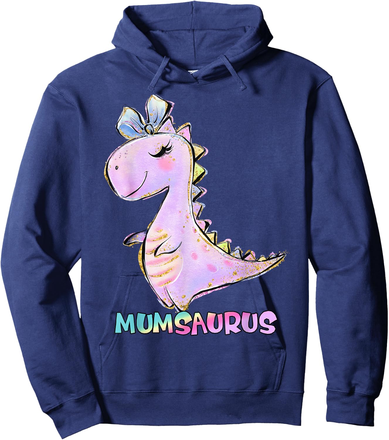 Mum Girl Dinosaur Family Matching Birthday Daughter Mama Mom Hoodie - Hoodie | Navy