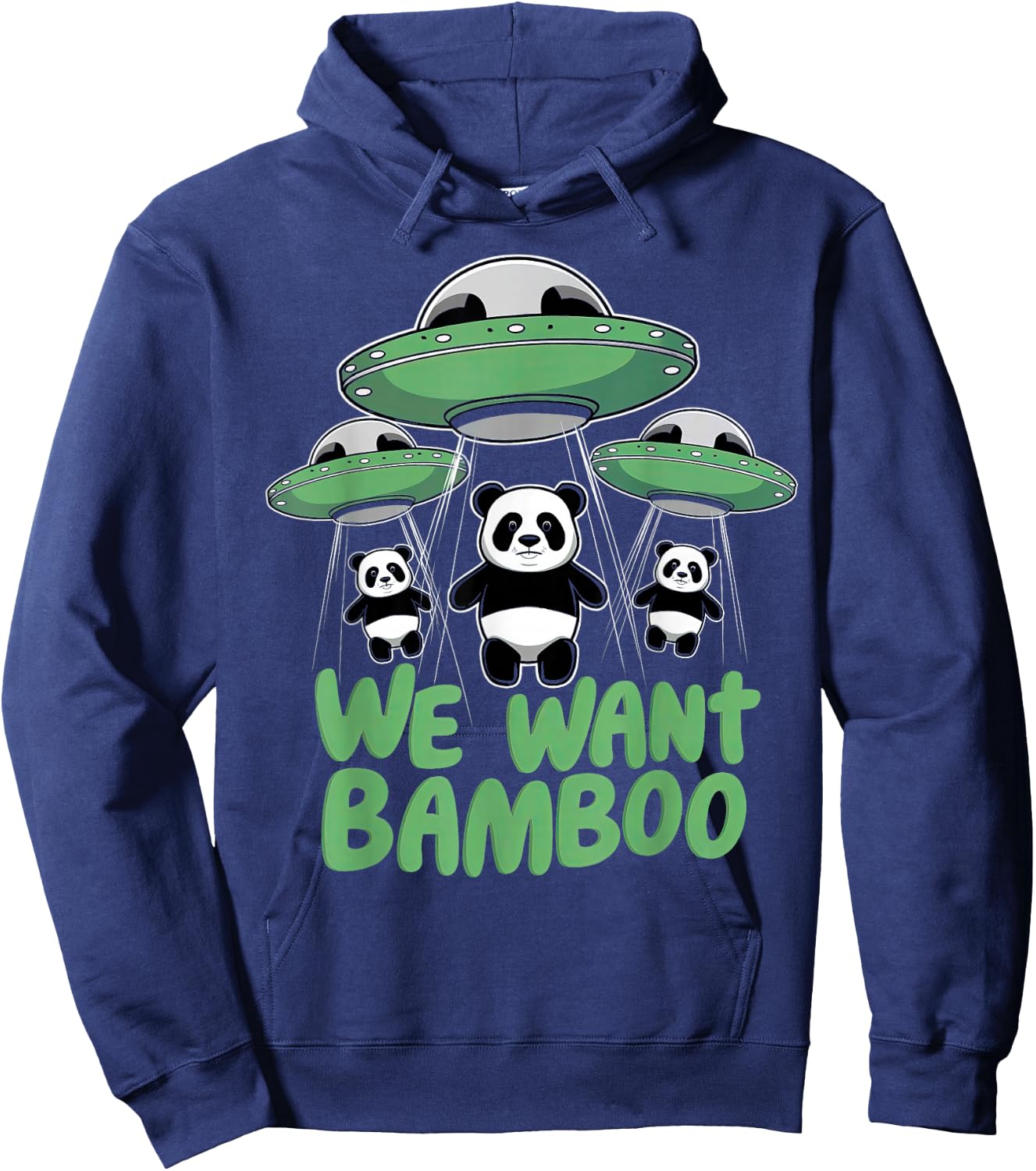 We Want Bamboo UFO Panda Alien Space Pandas Hoodie - Hoodie | Navy