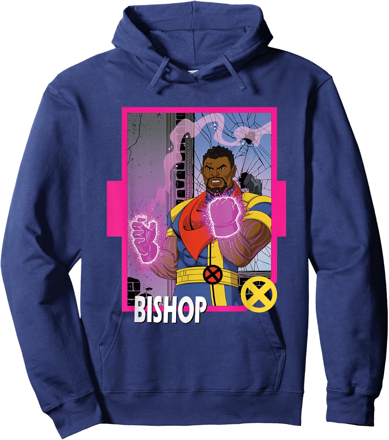 Marvel X-Men '97 Classic Bishop Vintage Super Hero Card Hoodie - Hoodie | Navy