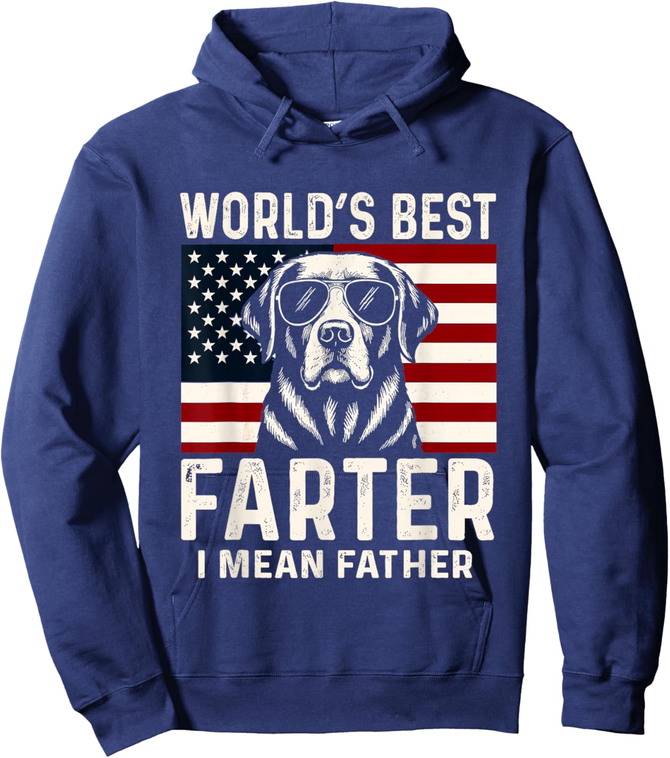 Cute Labrador Dog Retro World's Best Farter I Mean Father Hoodie - Hoodie | Navy