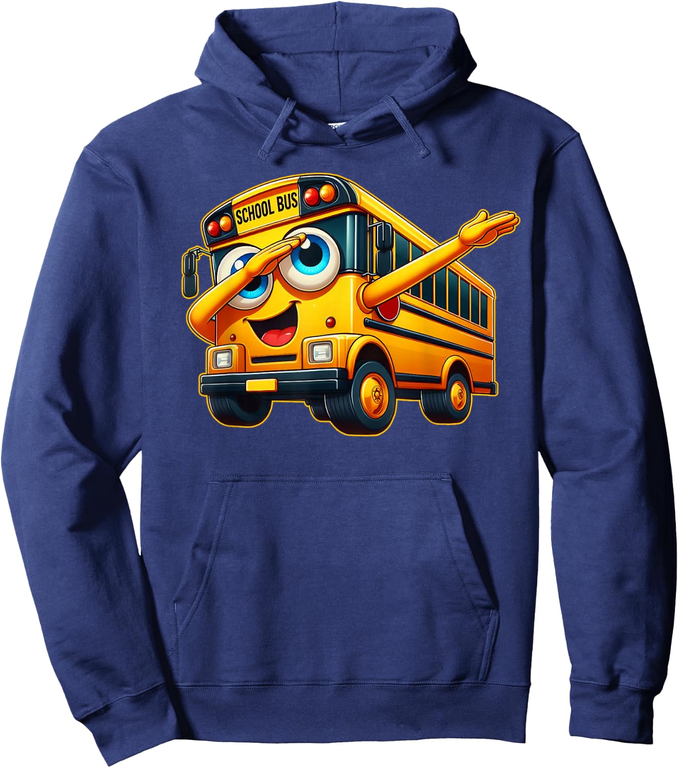 Funny Dabbing Yellow School Bus Graphic Gifts Kids Boys Hoodie - Hoodie | Navy