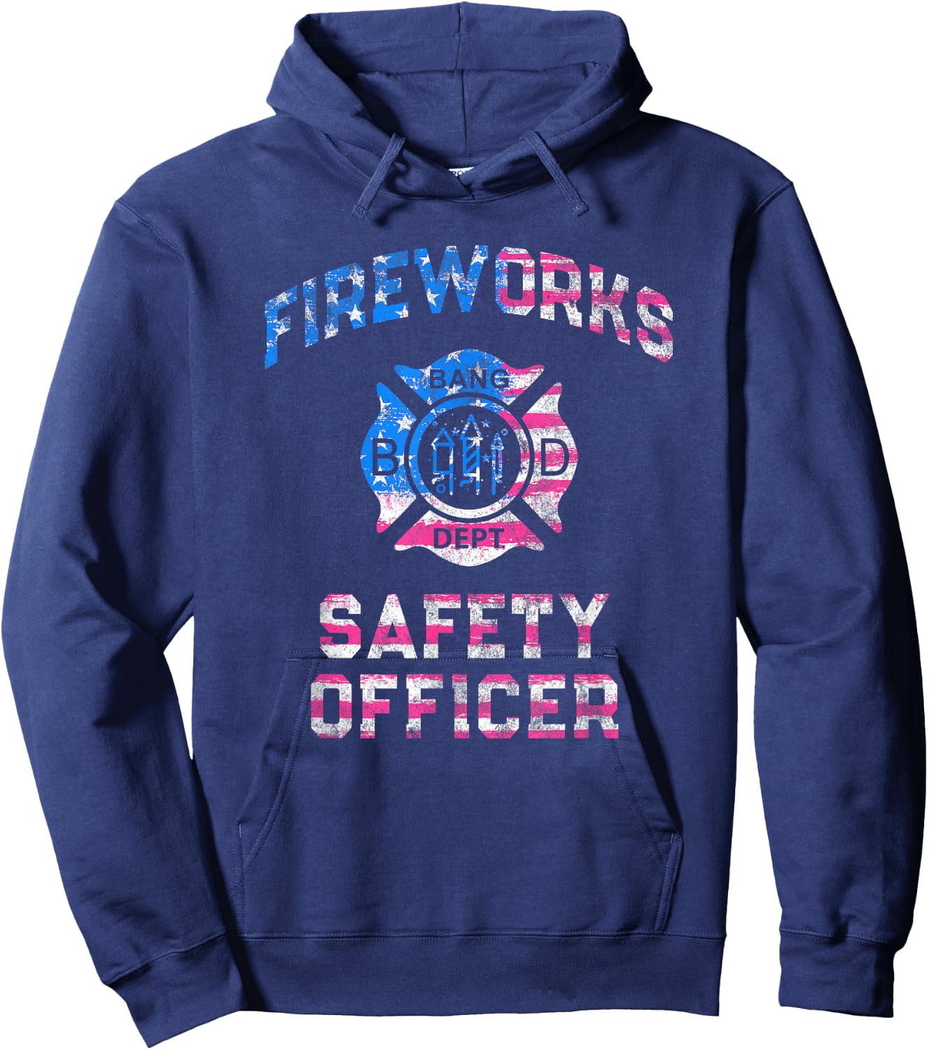 Patriotic FIREWORKS SAFETY OFFICER Director Pyro Engineering Hoodie - Hoodie | Navy