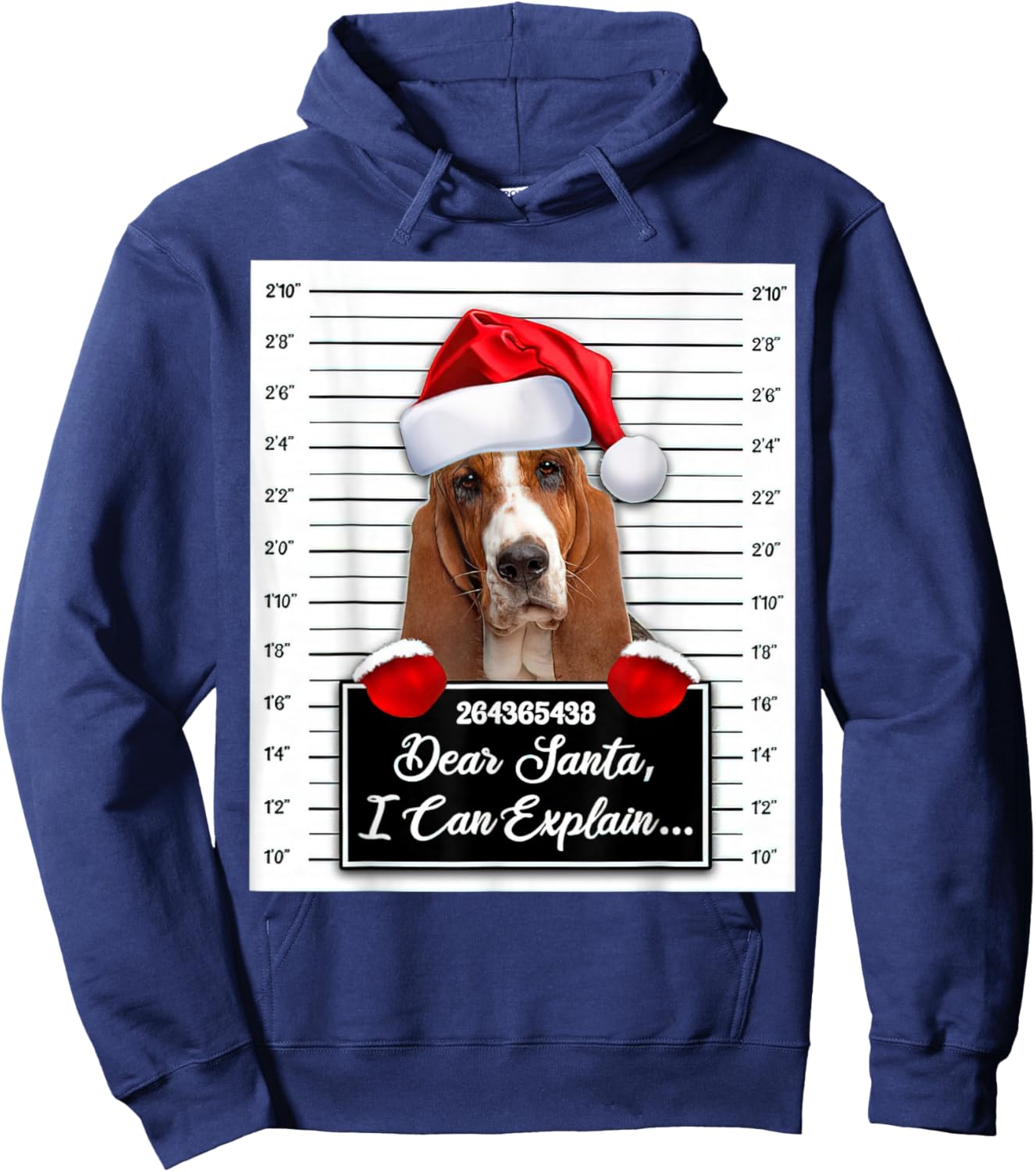 Basset Hound Xmas Dear Santa I Can Explain Funny Christmas Hoodie - Hoodie | Navy