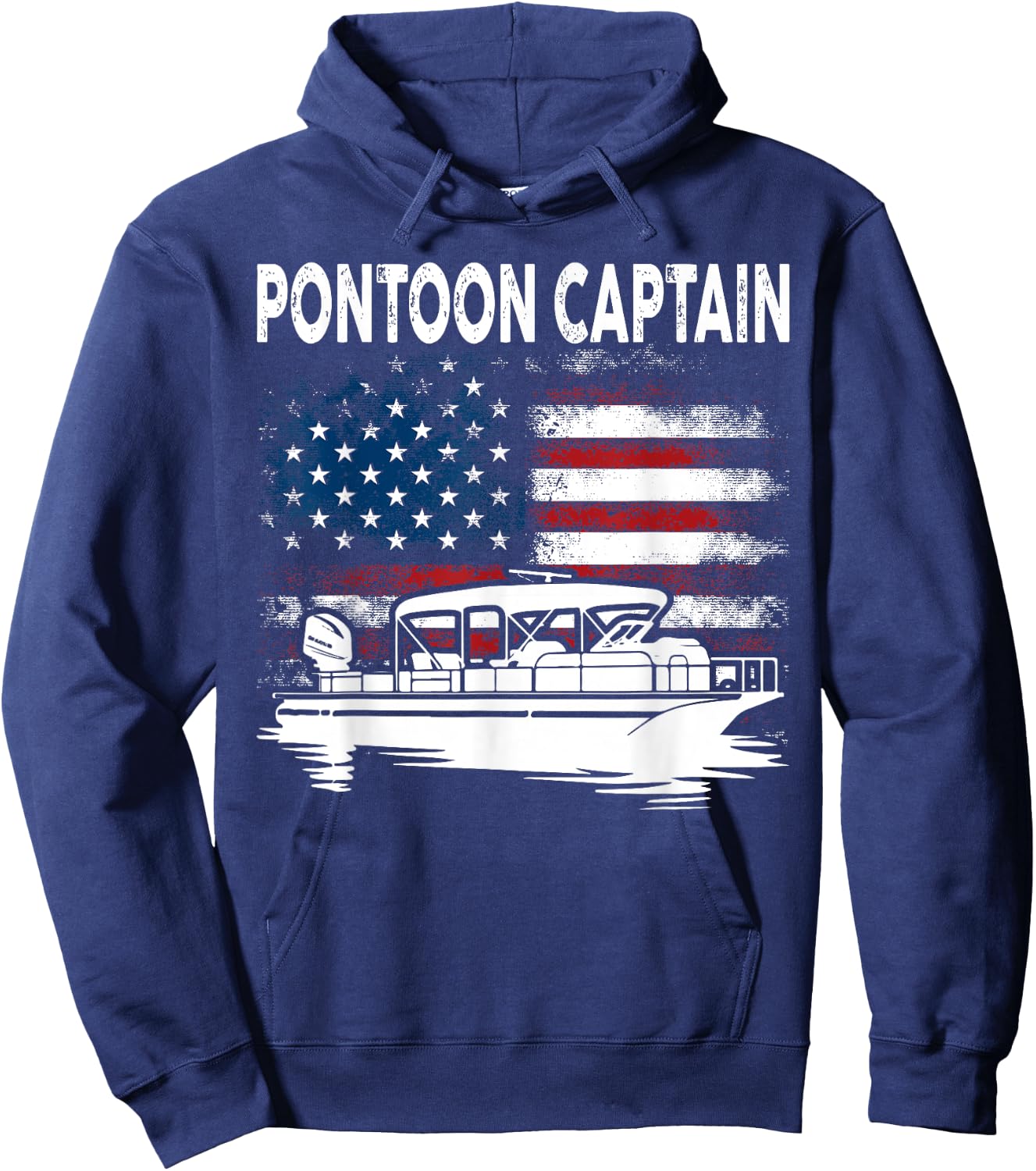 Boating Pontoon Captain 4th of July Pontoon Boat Hoodie - Hoodie | Navy