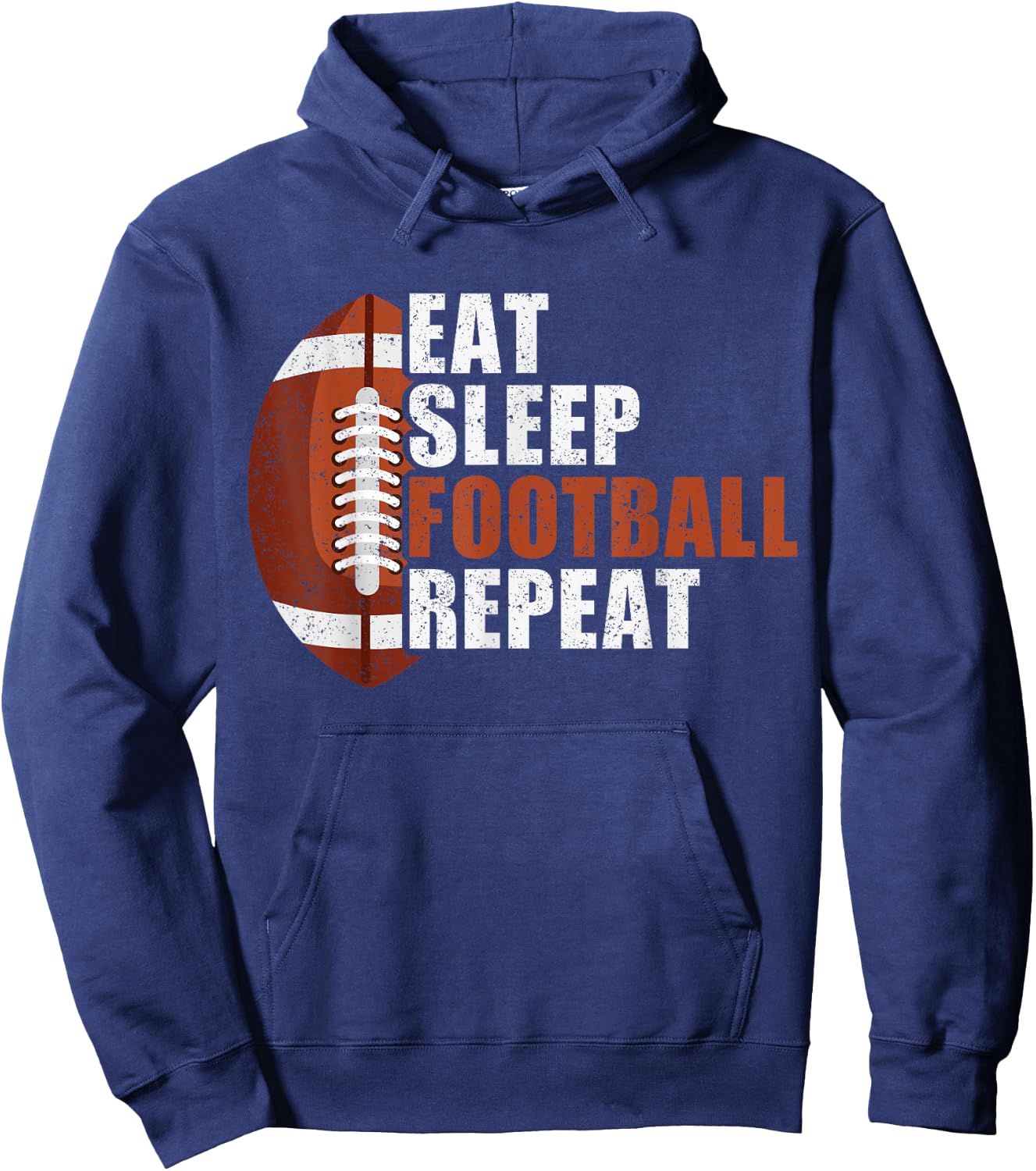 Eat Sleep Football Repeat Shirt Youth Kids Boys Girls Adults Hoodie - Hoodie | Navy