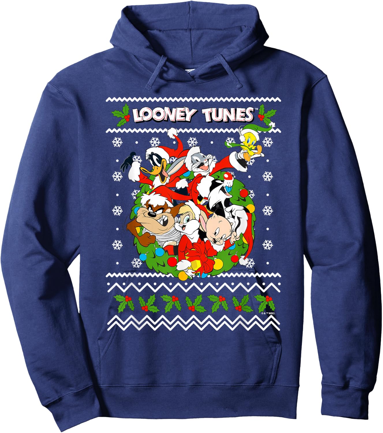 Looney Tunes Looney Christmas Ugly Christmas Hoodie - Hoodie | Navy
